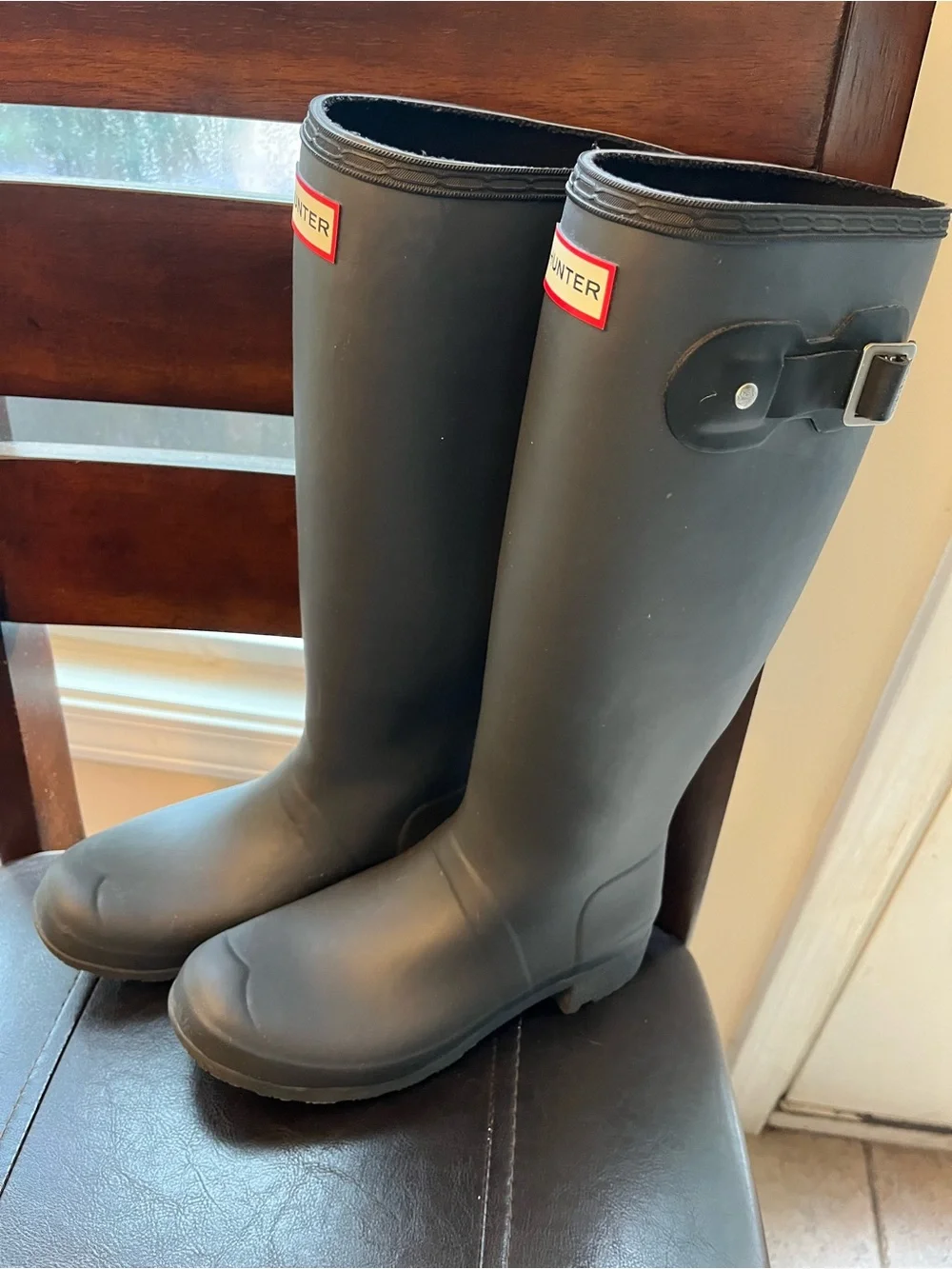 Hunter Black Tall Rain Boots